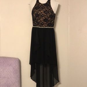 Black high low dress